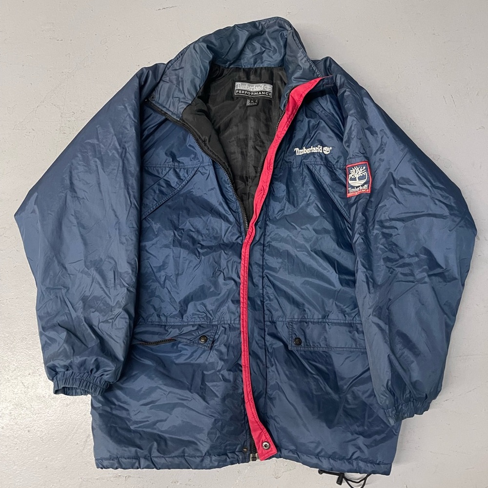 Timberland Men’s Blue Jacket with Red Trim